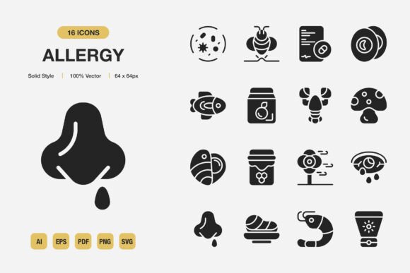 Allergy Solid Icons: Graphics for Every Project