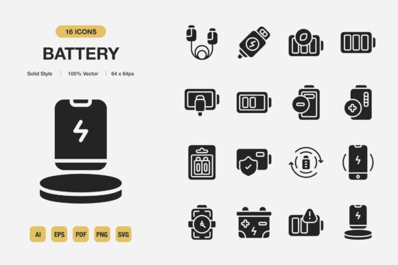 Battery Solid Icons: Graphics for Every Project