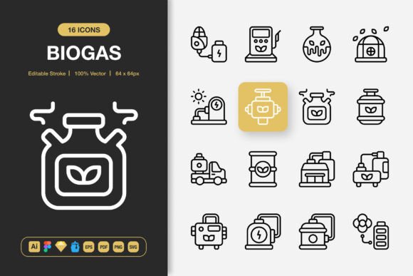 Biogas Icons: Graphics and Icons for Digital Sellers