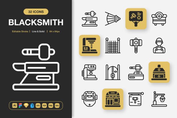 Blacksmith Icons: Graphics for Modern Design