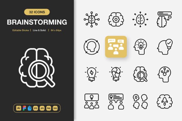 Brainstorming Icons: Graphics and Icons for Creative Design