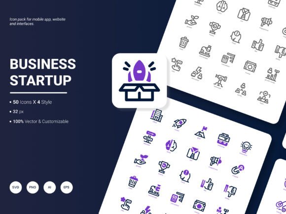 Business Startup Icon Pack: Graphics and Icons for Digital Sellers