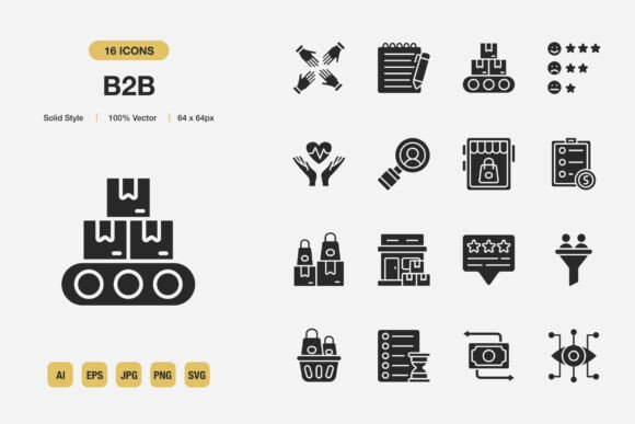 Business to Business Solid Icons