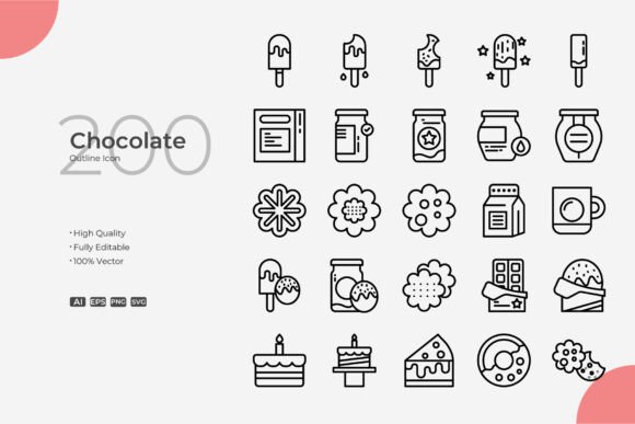 Chocolate Outline Graphics and Icons