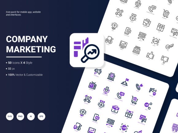 Company Marketing Icon Pack: Graphics and Icons for Digital Sellers