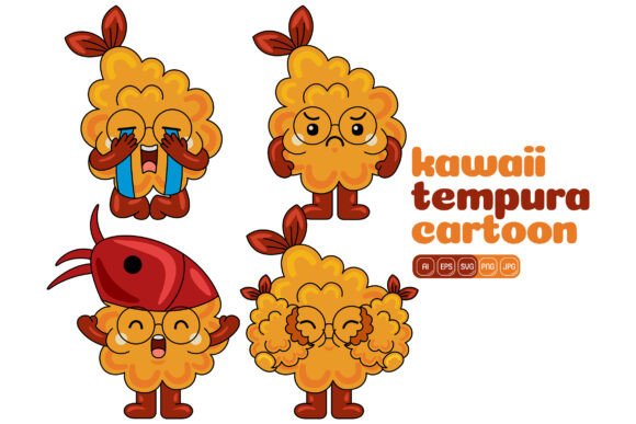 Cute Tempura Mascot Vector Pack 04