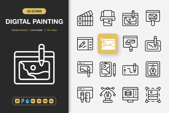 Digital Painting Icons: Graphics and Icons for Creative Design