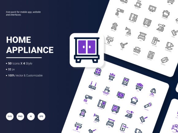 Home Appliance Icon Pack for Graphics and Icons