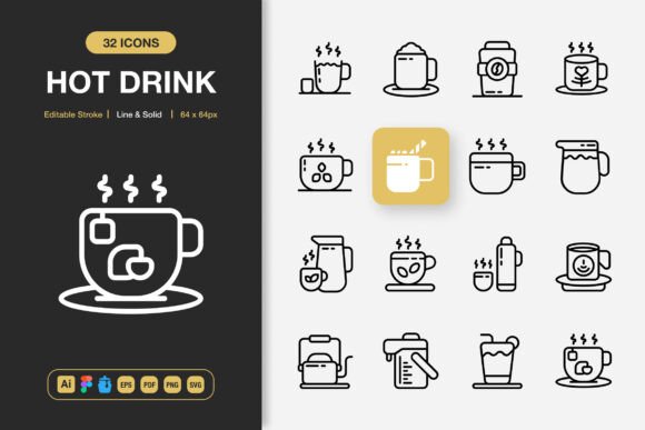 Hot Drink Icons: Graphics and Icons for Creative Design