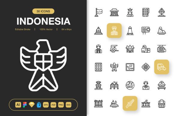 Indonesia Icons: Graphics for Real Crafting