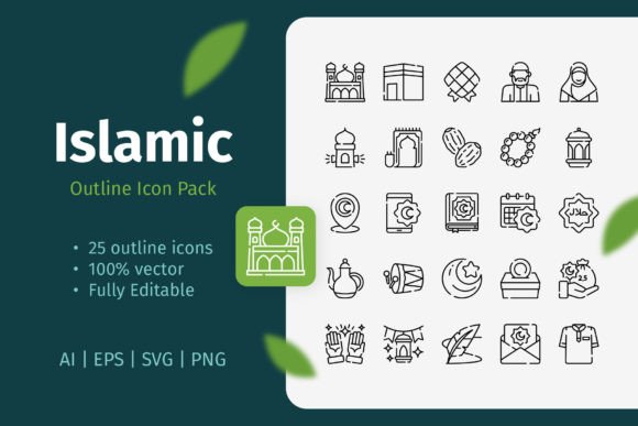 Islamic Outline Icon Pack