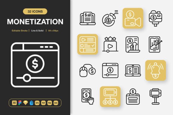 Monetization Icons: Graphics and Icons for Digital Sellers