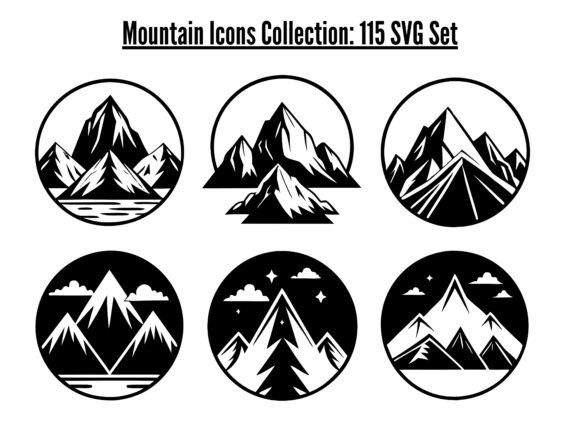 Mountain Icons Collection 115 SVG Set