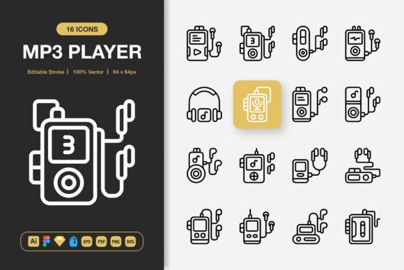 MP3 Player Icons: Graphics and Icons for Creative Design