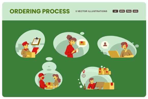 Ordering Process Illustration Graphics