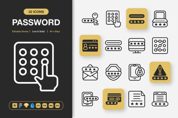 Password Icons: Graphics and Icons for Modern Design