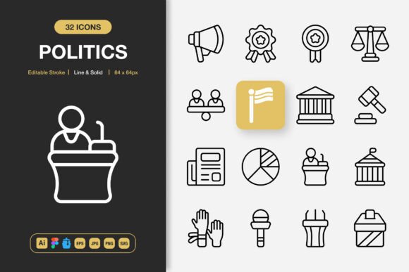 Politics Icons Graphics for Crafting