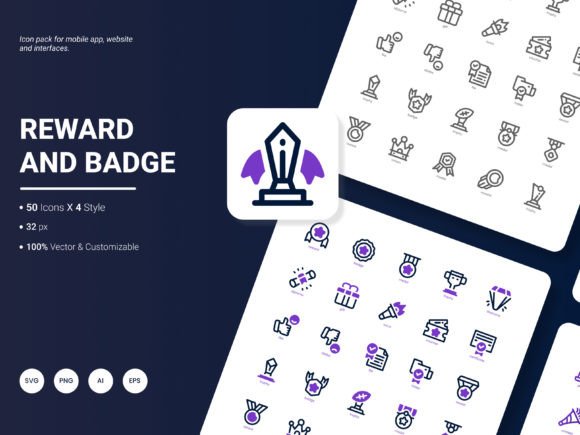 Reward and Badge Icon Pack: Graphics and Icons for Modern Design