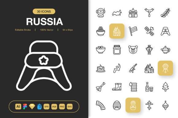 Russia Icons: Graphics and Icons for Modern Design