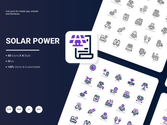 Solar Power Icon Pack: Graphics and Icons for Crafters