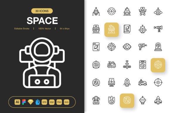 Space Icons: Graphics and Icons for Modern Design