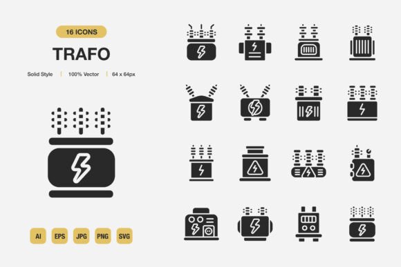 Trafo Solid Icons: Graphics for Any Project