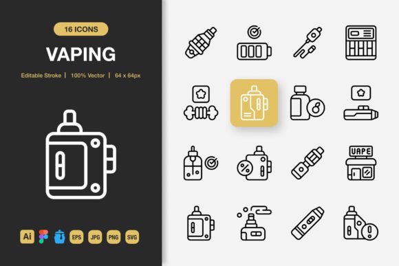 Vaping Outline Icons