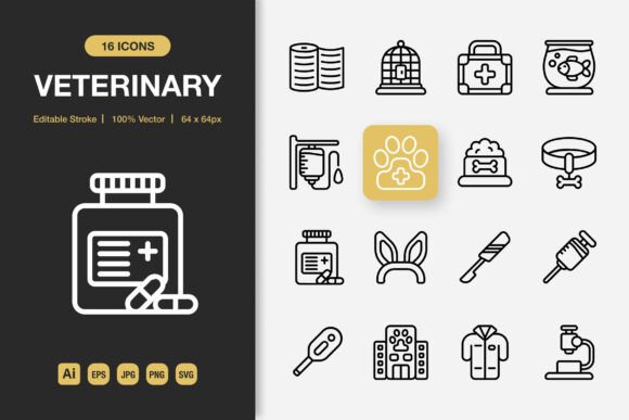 Veterinary Outline Icons